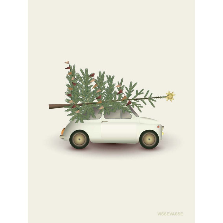 Weihnachtsbaum und kleines Auto – Minikarte