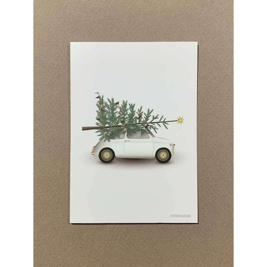 Christmas Tree & Little Car - Mini Kort