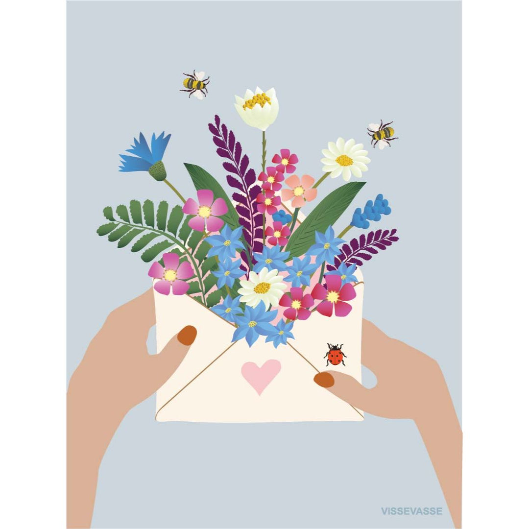 Flowers In Envelope- Mini Kort