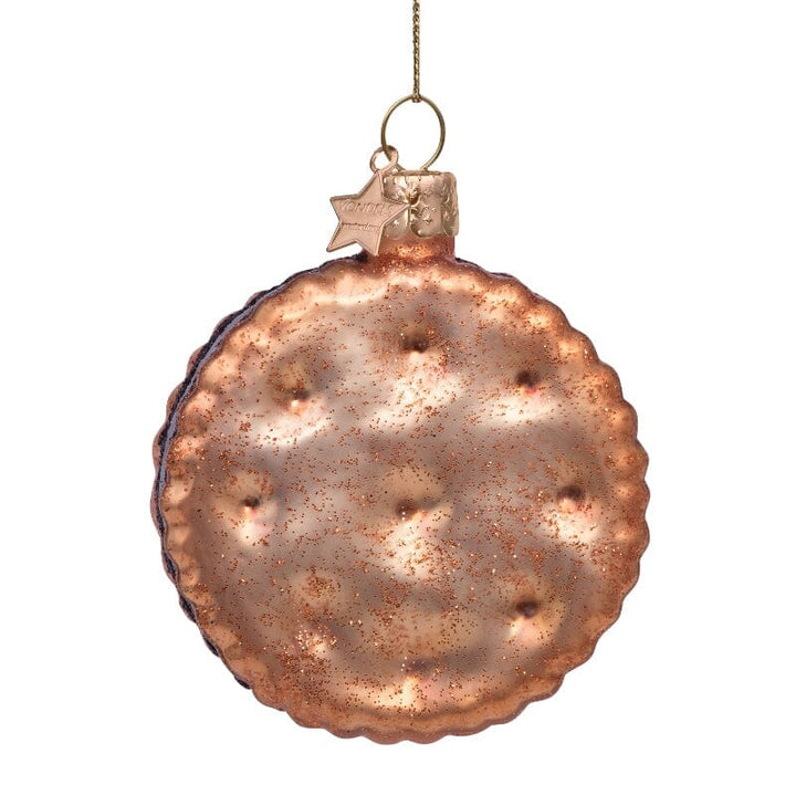 Kage rund med chokolade Julekugle Vondels Krusmølle