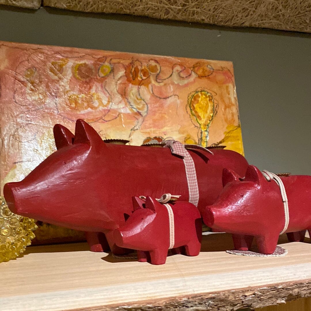 Rød julegris i træ Maileg Krusmølle