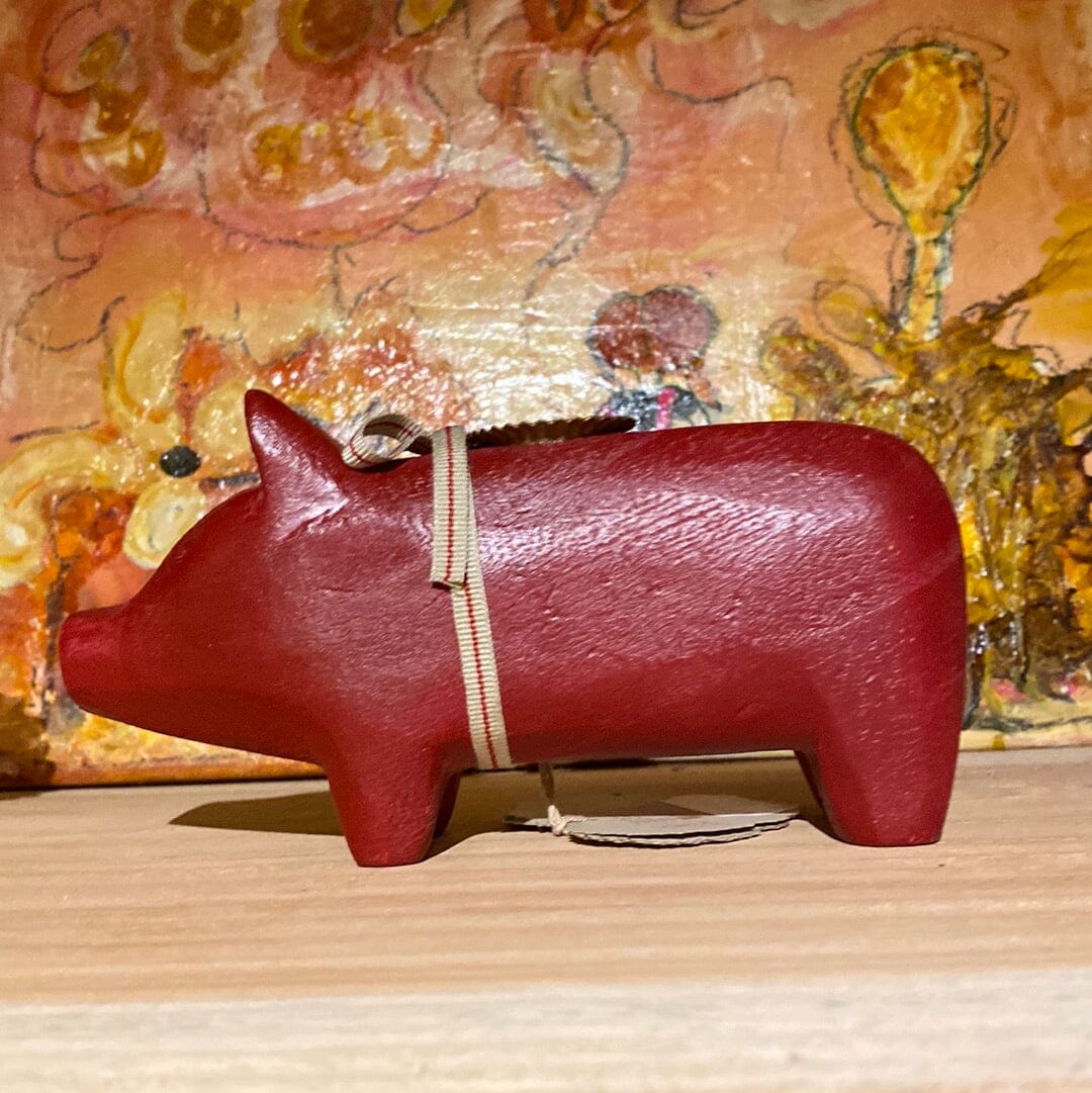 Rød julegris i træ Maileg Krusmølle
